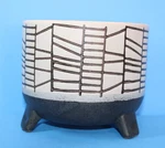 Sagebrook Home S/2 Ceramic Geometric Design Footed Planter Blk/wht 5.5X6.5". Fixed Price $38.75.