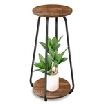 Plant Indoor, 2 Tier Shelf Pedestal Flower Stand, Metal Woo.... Fixed Price $35.77.