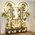 L/xl 6-TIER Indoor Plant Stand 2PCS Tall Metal Heart Shaped Flowers Pots Display. Fixed Price $49.92.