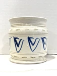 Hand Thrown Studio Pottery Footed Planter Blue White Ceramic Rustic Farmhouse 6". Fixed Price $25.00.