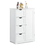 Costway Wooden 4 Drawer Bathroom Cabinet Storage Cupboard 2 Shelves Free Standin. Fixed Price $109.99.