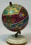 Resin & Decorative Lattice Globe On Marble/wood Stand 7X5X5" Base 4X4". Fixed Price $18.00.