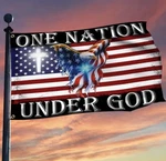 One Nation Under God American Eagle Grommet Flag 58 X 35. Fixed Price $15.99.