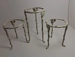 Vintage Set Of 3 Metal Plant Stands Vine & Leaf Design Nesting Pedestals 5 7. Fixed Price $29.99.
