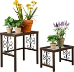 Evergreen Metal Nesting Plant Stands Set Of 2 Indor Outdoor Patio Corner Display. Fixed Price $49.99.