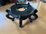 5" Wooden Oriental Plant Stand Round Circle Top Dark Finished V G Condition. Fixed Price $26.00.