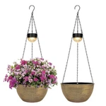 2 Packs Solar Hanging Basket Planters For Plants Outdoor, Watering Copper Flo.... Fixed Price $59.99.