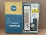Vintage Taylor Instrument Co Deluxe Indoor-outdoor Thermometer W/ Box Nos Noc. Fixed Price $49.99.