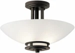 Hendrik 15" 2-LIGHT Semi Flush Mount In Olde Bronze With Etched Glass. Fixed Price $366.99.