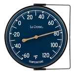 104-1512E La Crosse 5.5" Indoor/outdoor Dial Thermometer With Bracket Navy Blue. Fixed Price $12.95.
