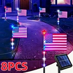 8PCS Solar American Flag Lights Set For 4TH Of July Decoration Yard Garden. Fixed Price $34.99.