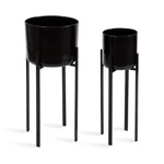 Kate And Laurel Gabi Decorative Two-piece Metal Planters; Set Of 2; Black; Mo.... Fixed Price $206.81.