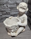 11.5" White Monkey Resin Planter Vase Bowl Garden Statue Jungle Animal Decor. Fixed Price $49.95.