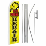 "cell Phone Repair" Advertising Super Flag & Pole Kit Fix Crack. Fixed Price $58.52.