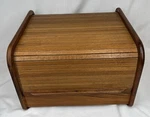 Vtg Mcm Danish Modern Teak Tambour Roll Top Box Organizer With Dividers. Fixed Price $29.00.