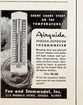 1941 Airguide Indoor-outdoor Thermometer 1940S Print Ad Fee & Stemwedel Chicago. Fixed Price $8.99.