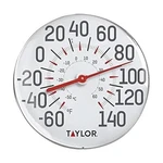 Taylor Metal Wall Indoor Outdoor Thermometer, Wireless 12 Inches, White. Fixed Price $35.94.