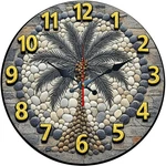 Palm Tree Pattern Wooden Silent Wall Clock No Battery Holiday Home Decors. Fixed Price $22.55.