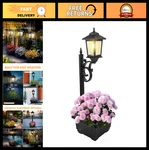 2-IN-1 Solar Lamp Post Light With Planter, Waterproof Outdoor Flower Pot, Wall. Fixed Price $45.89.