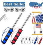 Lightweight 5 Ft Telescopic Flag Poles With Clips - 2 Pack For Outdoor Use. Fixed Price $17.09.