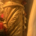 Antique Wood Decorative Column Pedestal With Leaf Home Accent 5 Tall. Fixed Price $175.00.
