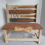 Farmhouse Wooden Bench Plant Stand American Flag Rustic Style 9.5 " X 4. Fixed Price $22.00.