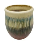 Signed Studio Art Planter Dated 1983 Delicate Lightweight Multicolor 7" Handmade. Fixed Price $29.98.