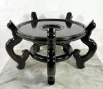 Vtg Asian Wooden Planter Black Lacquer Stand Hold 10" Pot 8 1/2 "tall. Fixed Price $43.00.