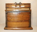 Large Antique 1700'S Chinese Handmade Wood Wrought Iron Wedding Dowry Box Chest. Fixed Price $1414.79.