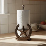 Star And Horseshoe Paper Towel Holder, Western Cast Iron, 12.1". Fixed Price $32.20.