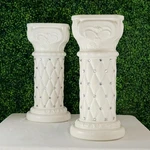 White 25" French Columns Plant Pedestal Stands Crystal Beads Party Supplies. Fixed Price $91.64.