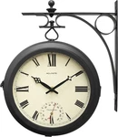 Outdoor Garden Double Face Pedestal Clock Weather Gauge Analog Thermometer. Fixed Price $99.99.