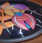 Last One Painted Boho Beetle Display Plant Stand 8" Dia. 4" High, Holiday Gift. Fixed Price $12.99.