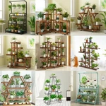 New 30-DESIGN Tall Xxl-large Garden Wooden Stand Planter Flower Pot Shelf. Fixed Price $31.91.