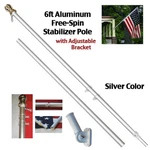 Wall Mount Brush Aluminum Spinner Flagpole Decor 6 Ft 1" Diameter Bracket. Fixed Price $29.88.