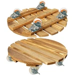 Hongsane Pack 14 Inches Wood Plant Caddy With Wheels Heavy Duty, 280LBS Capaci. Fixed Price $52.28.