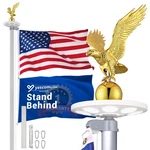 Yescom Bravery 20' Sectional Flag Pole Kit Solar Light Us Gold Eagle Topper. Fixed Price $169.90.