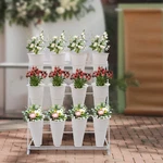Gardens Plant Stand 3 Tiered Iron Flower Display Rack W/ 12 Buckets. Fixed Price $109.32.