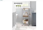 Songmics 3-TIER Bathroom Shelf, Storage Rack For Small Space, With Pp. Fixed Price $26.00.