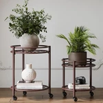 Rolling Plant Stand With Wheels 2 Tier Flower Pot Holder For Indoor & Outdoor,. Fixed Price $45.63.