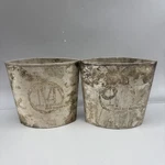 Set Of 2 Vintage Style Indian Metal Planters Cache Pot 5 Tall And Wide. Fixed Price $28.00.