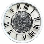 Benzara 19.7" X Vintage Vibe White Round Wall Clock BM145664. Fixed Price $65.00.
