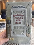 Backdoor Thermometer Resin Garden Sign Indoor Outdoor Great Condition By Tcr. Fixed Price $22.00.