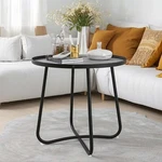 Patio Outdoor Side Tables Small Round Metal End Portable Garden Black. Fixed Price $28.50.
