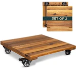 Idzo 2-PACK 14 Inch Wood Plant Caddy With Wheels Heavy Duty, 264 Lbs Acacia Hard. Fixed Price $70.37.