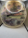 Vintage Springfield Round Wall Thermometer Country Farm Scene 120 Decor. Fixed Price $19.99.