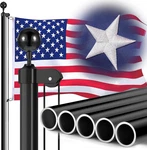 Super Thick Kit, 20 Ft 12 Gauge Aluminum Flagpoles For Outside House,. Fixed Price $206.17.