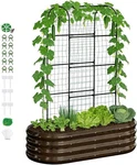 Slsy Galvanized Raised Garden Bed With Trellis Planter Box Climbing Net. Fixed Price $68.99.