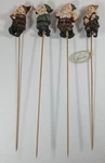 Garden Gnome Plant Pot Stakes - Resin Musicians 3.1 Inches Tall By Giftcraft. Fixed Price $32.00.