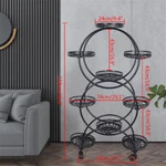 Indoor Black Plant Stand Flower Pot Holder 6 Tier 9 W/ Wheels Patio Garden. Fixed Price $59.45.